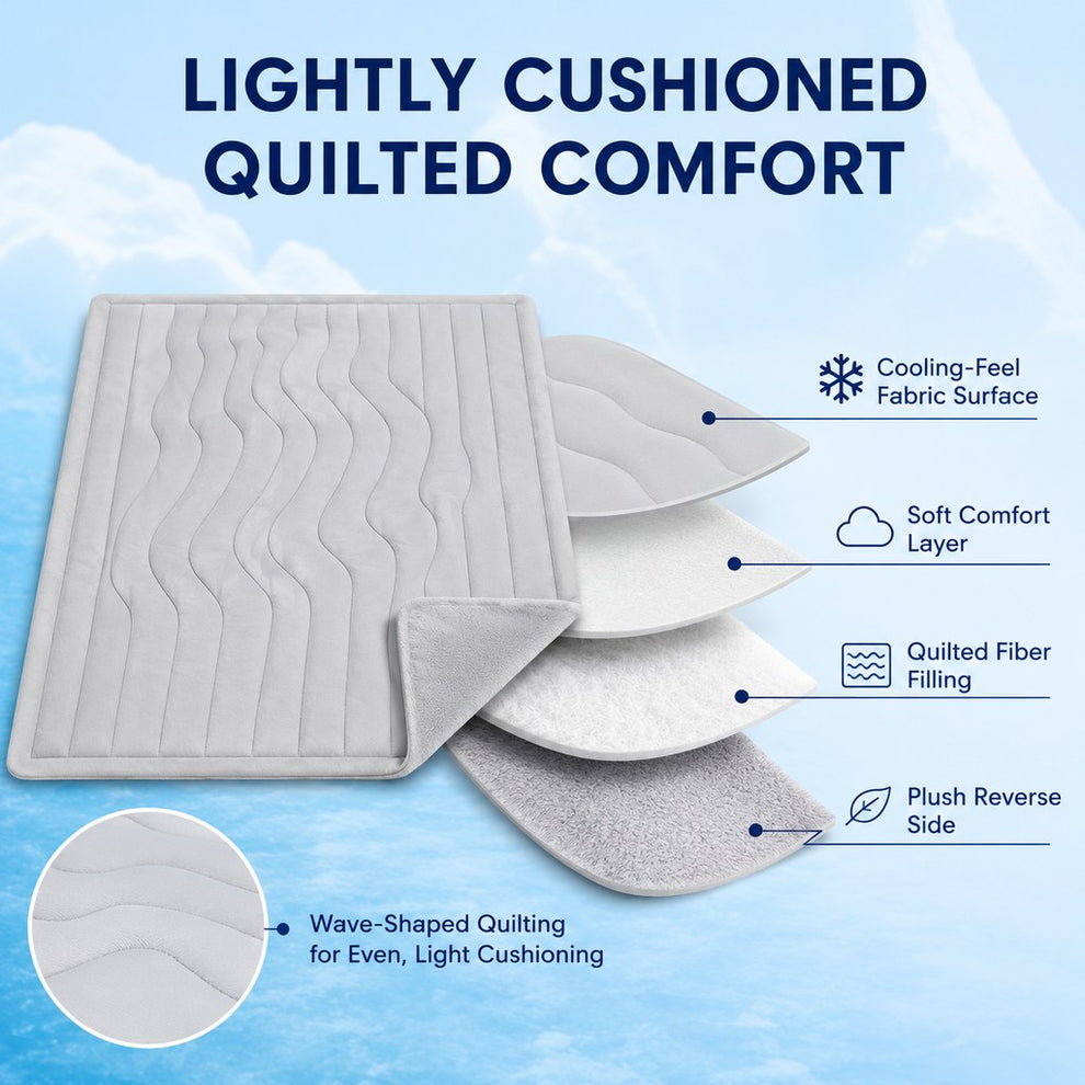Lightly cushioned quilted reversible pet mat