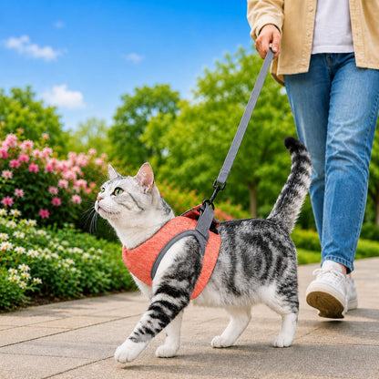 Paws in Awe Lightweight Cat Harness & Leash Set for Outdoor Walks - Breathable Adjustable Vest for Secure, Comfortable Control image 11