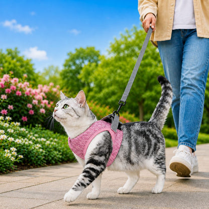 Paws in Awe Lightweight Cat Harness & Leash Set for Outdoor Walks - Breathable Adjustable Vest for Secure, Comfortable Control image 13