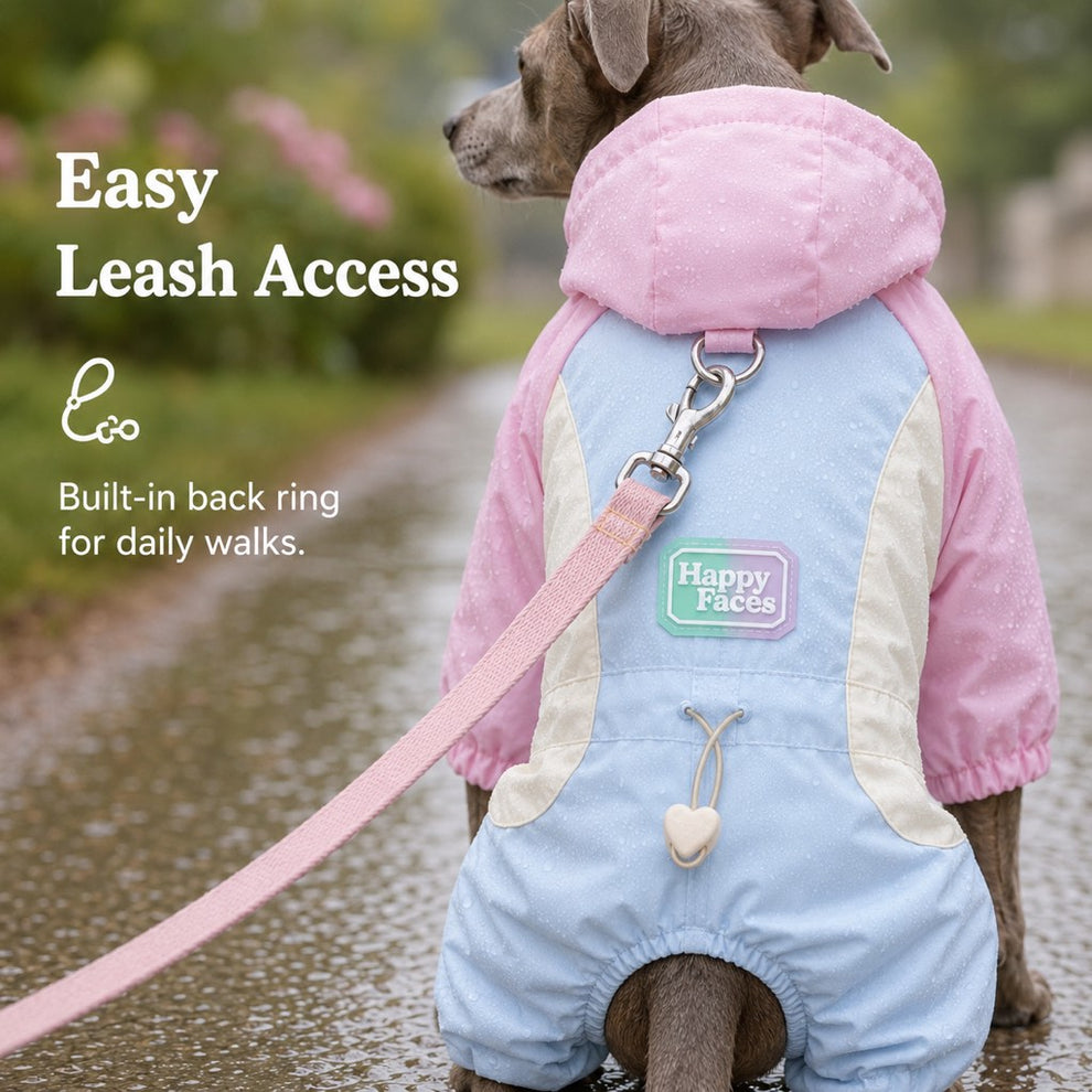 Paws in Awe Waterproof Dog Rain Suit for Rainy Walks - Full-Body Mud & Splash Protection image 7