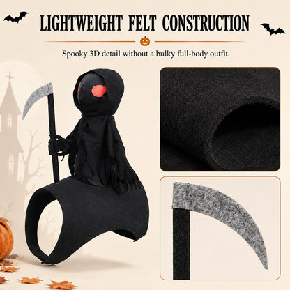 Paws in Awe Grim Reaper Rider Pet Costume – Adjustable 3D Halloween Outfit for Trick-or-Treat, Parties & Photos image 6