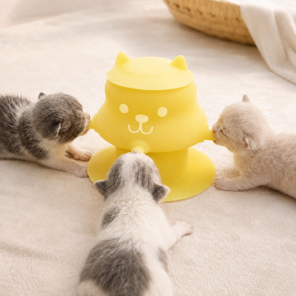 Lime yellow silicone pet nursing feeder