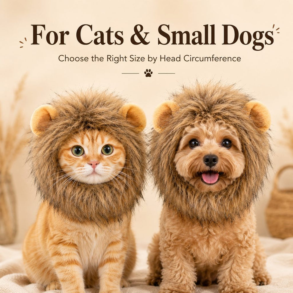 Paws in Awe Soft Lion Mane Pet Headpiece for Cats & Small Dogs - Easy Open-Face Costume for Halloween Photos, Pet Parties & Outdoor Fun image 4
