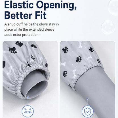 Paws in Awe Long-Sleeve Pet Bath & Grooming Gloves for Cats & Dogs - Cleaner Baths, Gentle Deshedding & Massage image 7