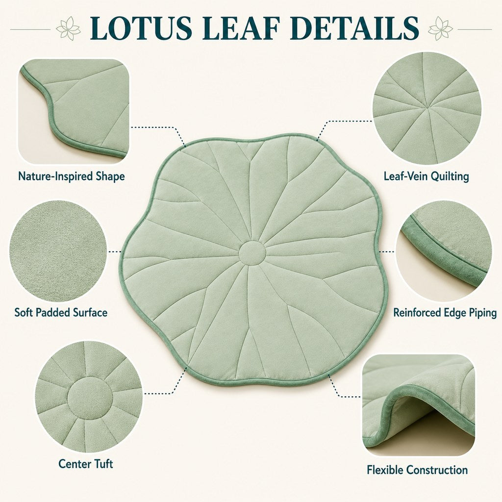 Lotus leaf pet mat product details and quilting