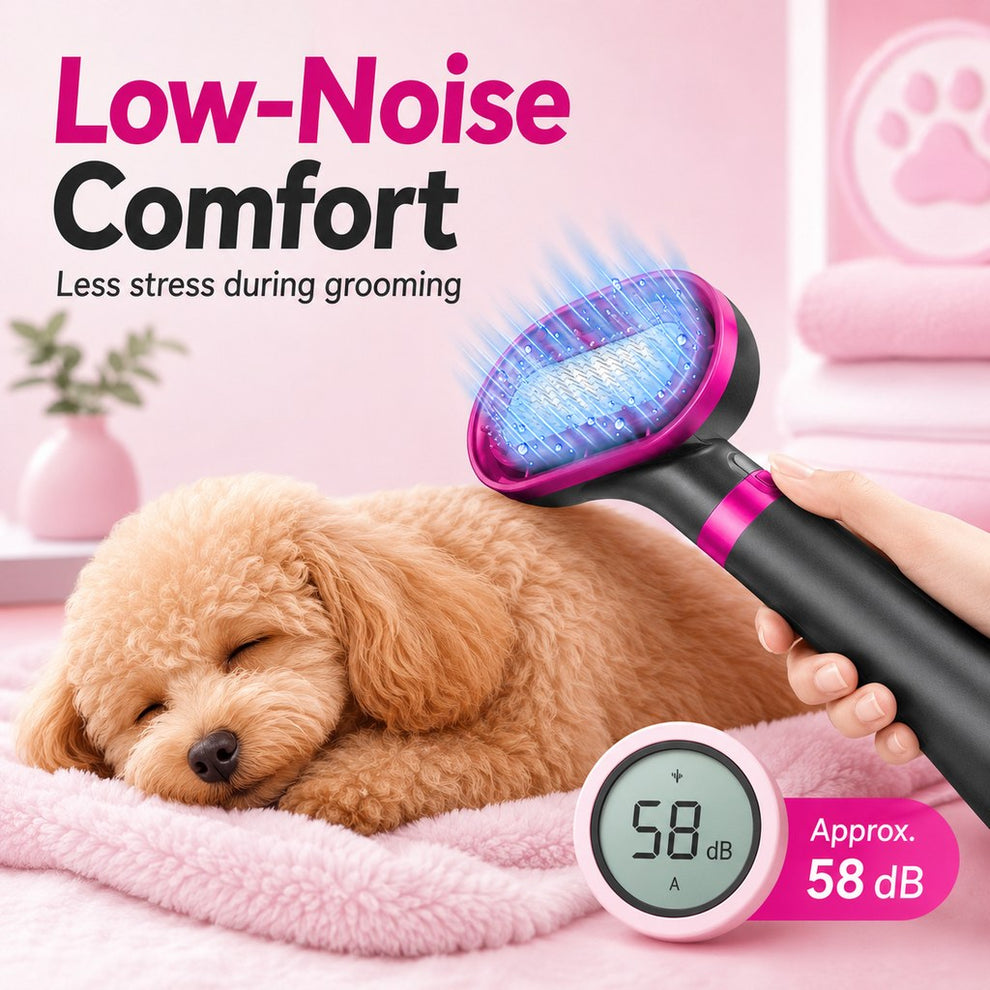 Paws in Awe 4-in-1 Pet Dryer Brush for After-Bath Grooming, Low-Noise Dog & Cat Hair Dryer Comb for Easier Drying, Brushing & Detangling image 5