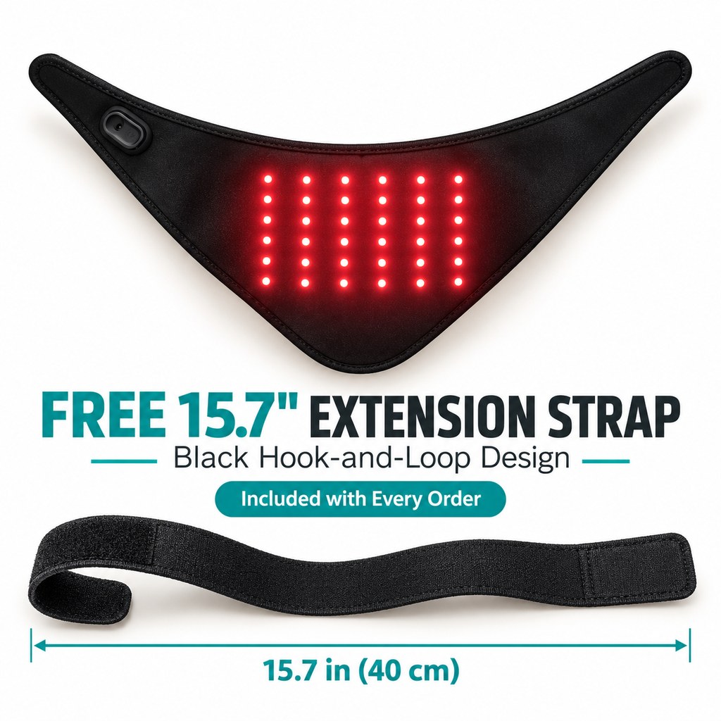 free 15.7 inch extension strap with dog red light neck wrap