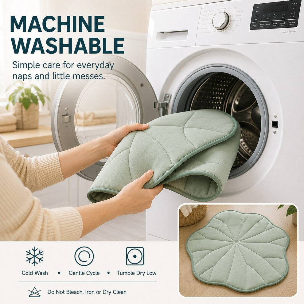 Machine washable lotus leaf pet mat care image