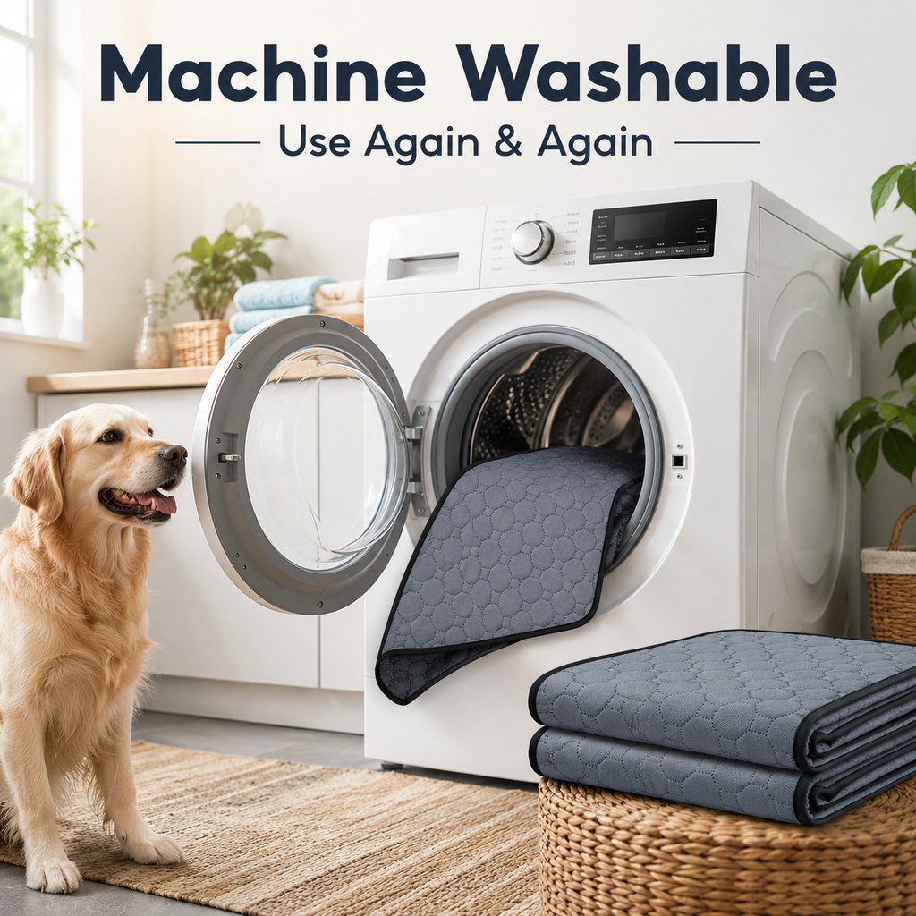 Paws in Awe Reusable Washable Pet Pee Pad for Cats & Dogs - Absorbent Non-Slip Floor Mat for Indoor Potty Training, Playpens & Crates image 2