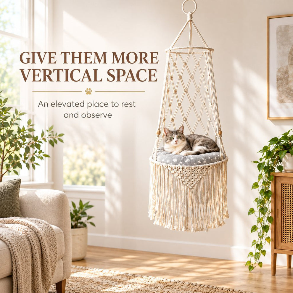 space saving hanging cat bed for vertical cat comfort