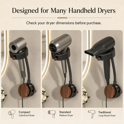 Pet grooming holder designed for many handheld dryers