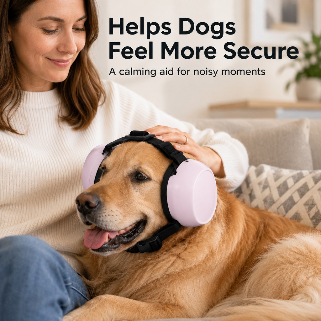 Paws in Awe Dog Noise-Reducing Ear Muffs for Fireworks, Thunderstorms & Grooming - Adjustable Anxiety Comfort Ear Protection for Medium & Large Dogs image 4