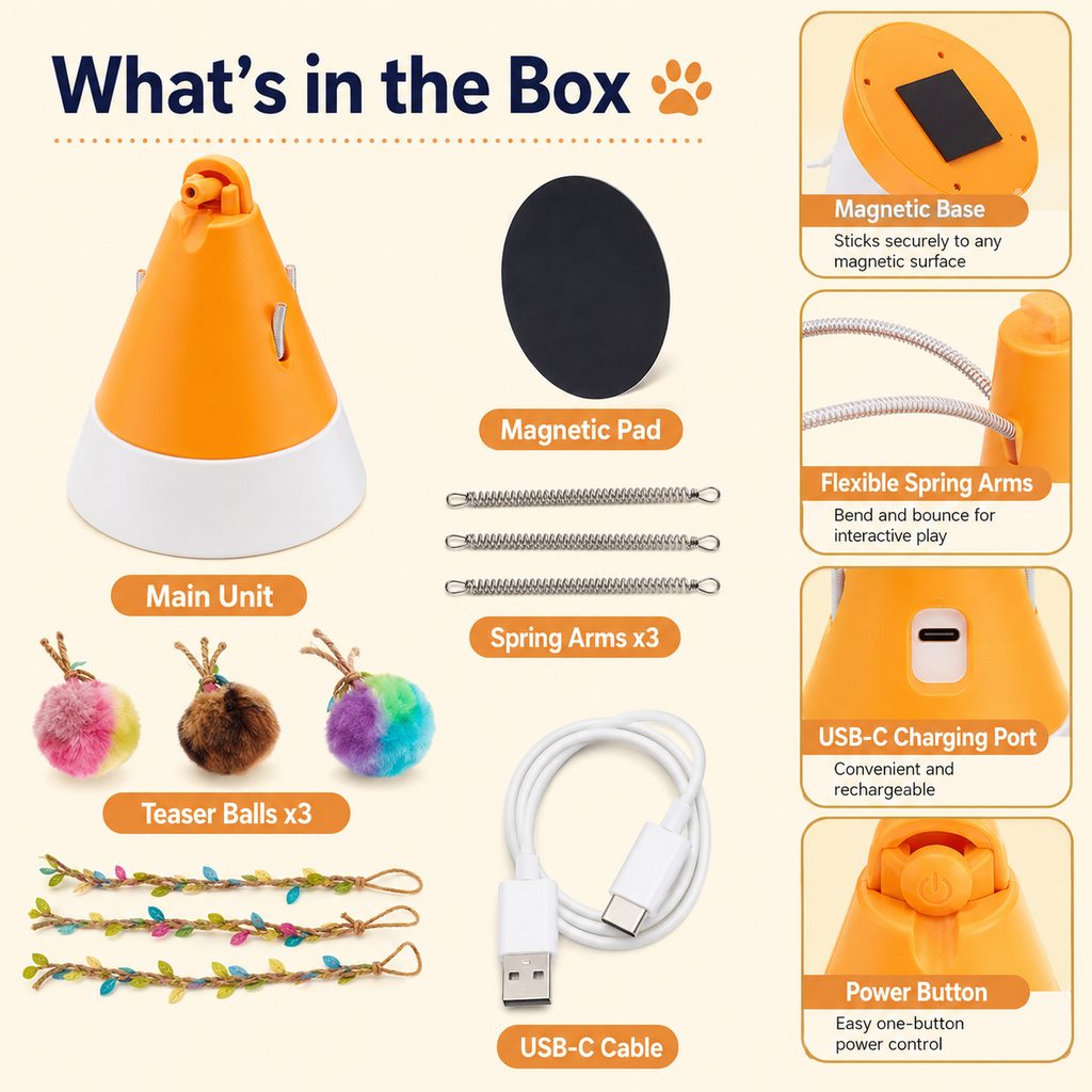 MiaSpin cat toy whats in the box