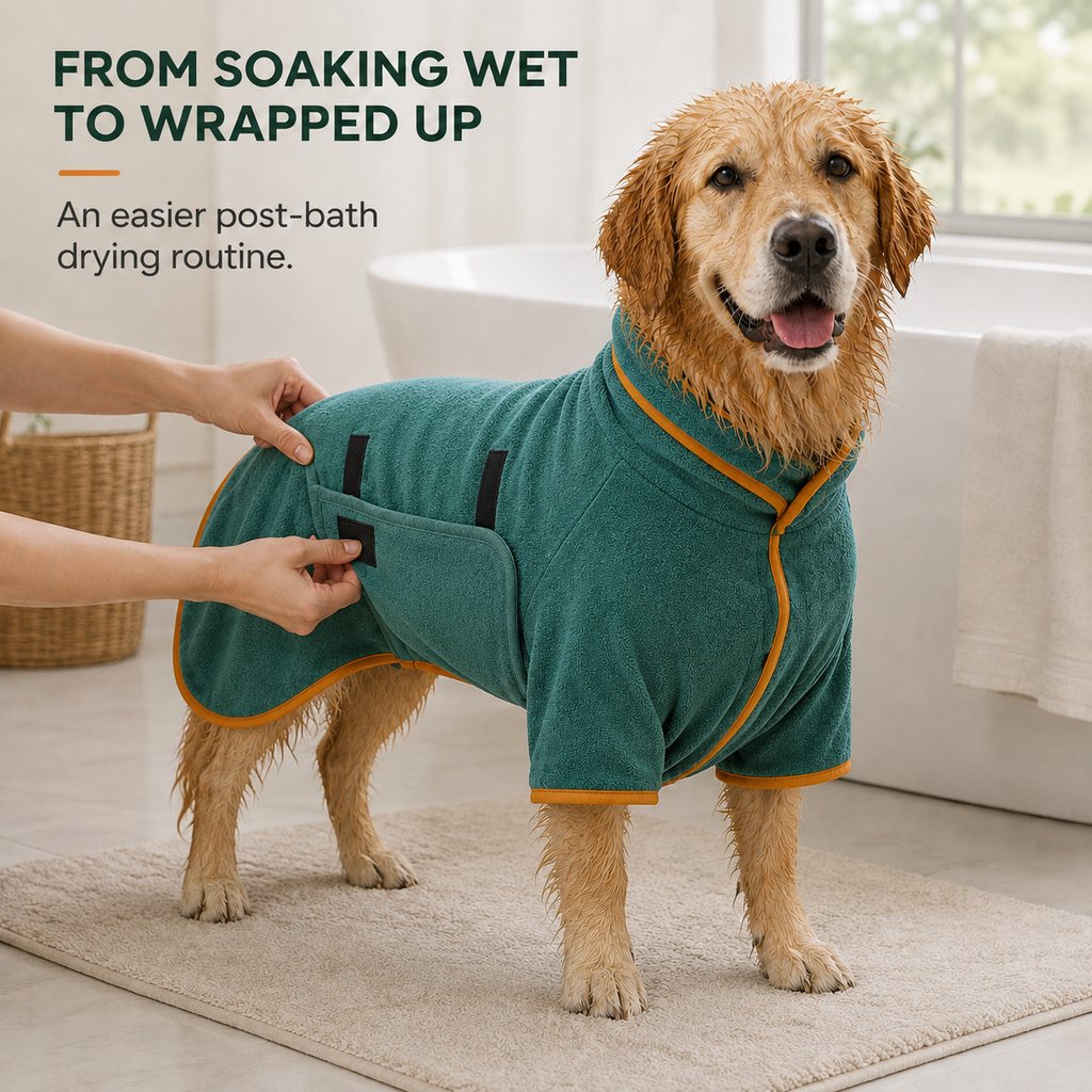 Microfiber dog bathrobe size guide
