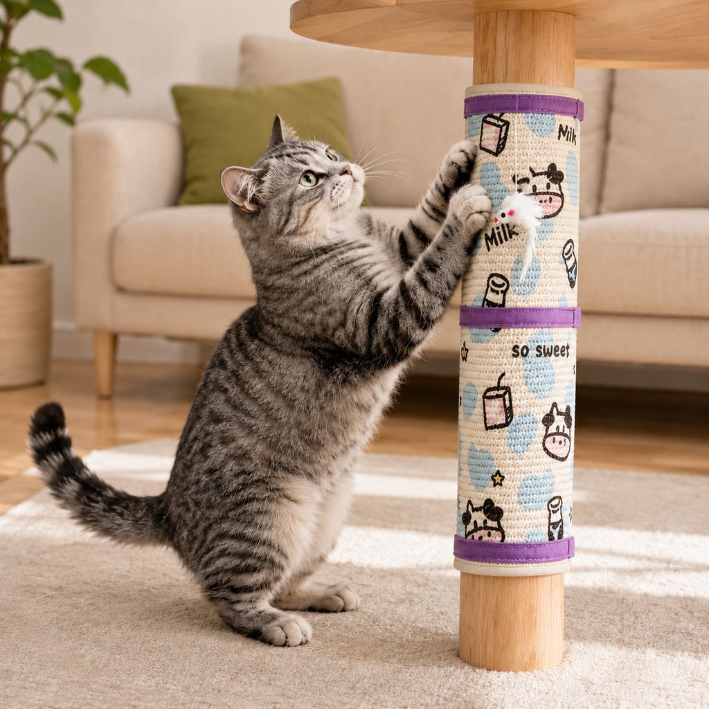 Milk Print table leg sisal cat scratcher SKU image