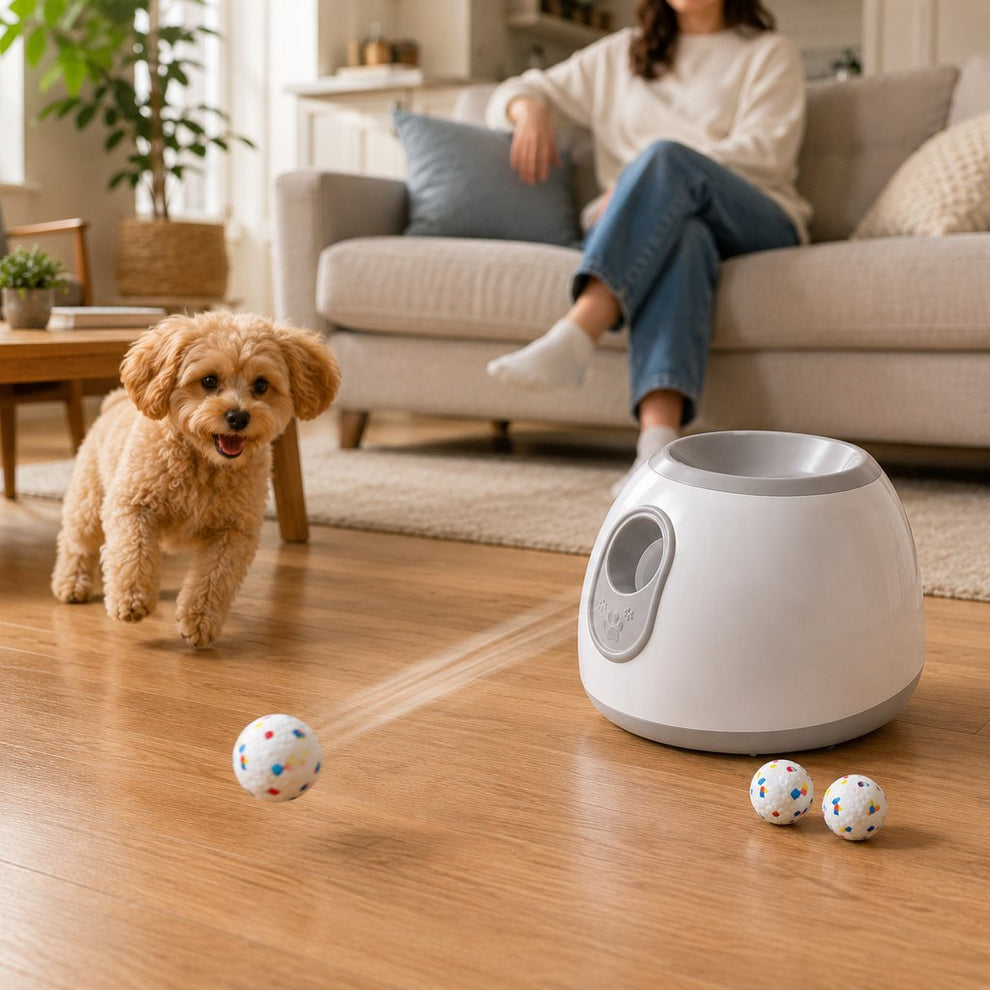 Mini automatic dog ball launcher with 3 balls