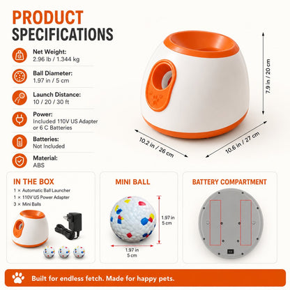 Mini automatic dog ball launcher with 3 balls
