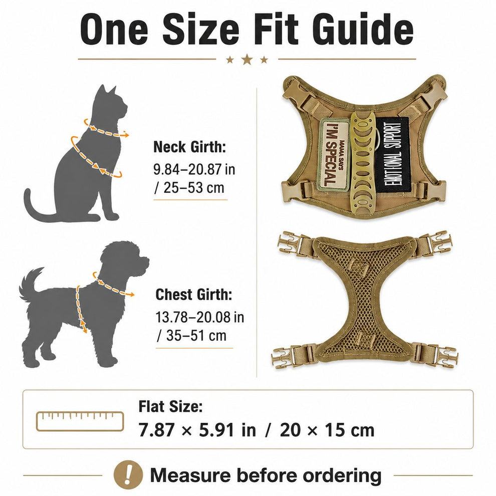 Paws in Awe Mini Tactical Pet Harness Vest for Cats & Small Dogs - Outdoor Walking Harness with Handle to Reduce Neck Pulling image 8