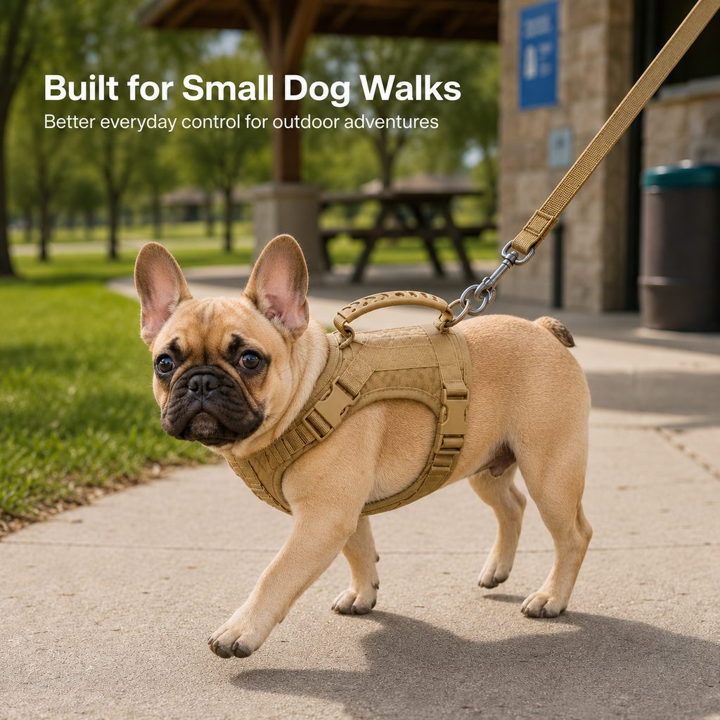 Paws in Awe Mini Tactical Pet Harness Vest for Cats & Small Dogs - Outdoor Walking Harness with Handle to Reduce Neck Pulling image 2
