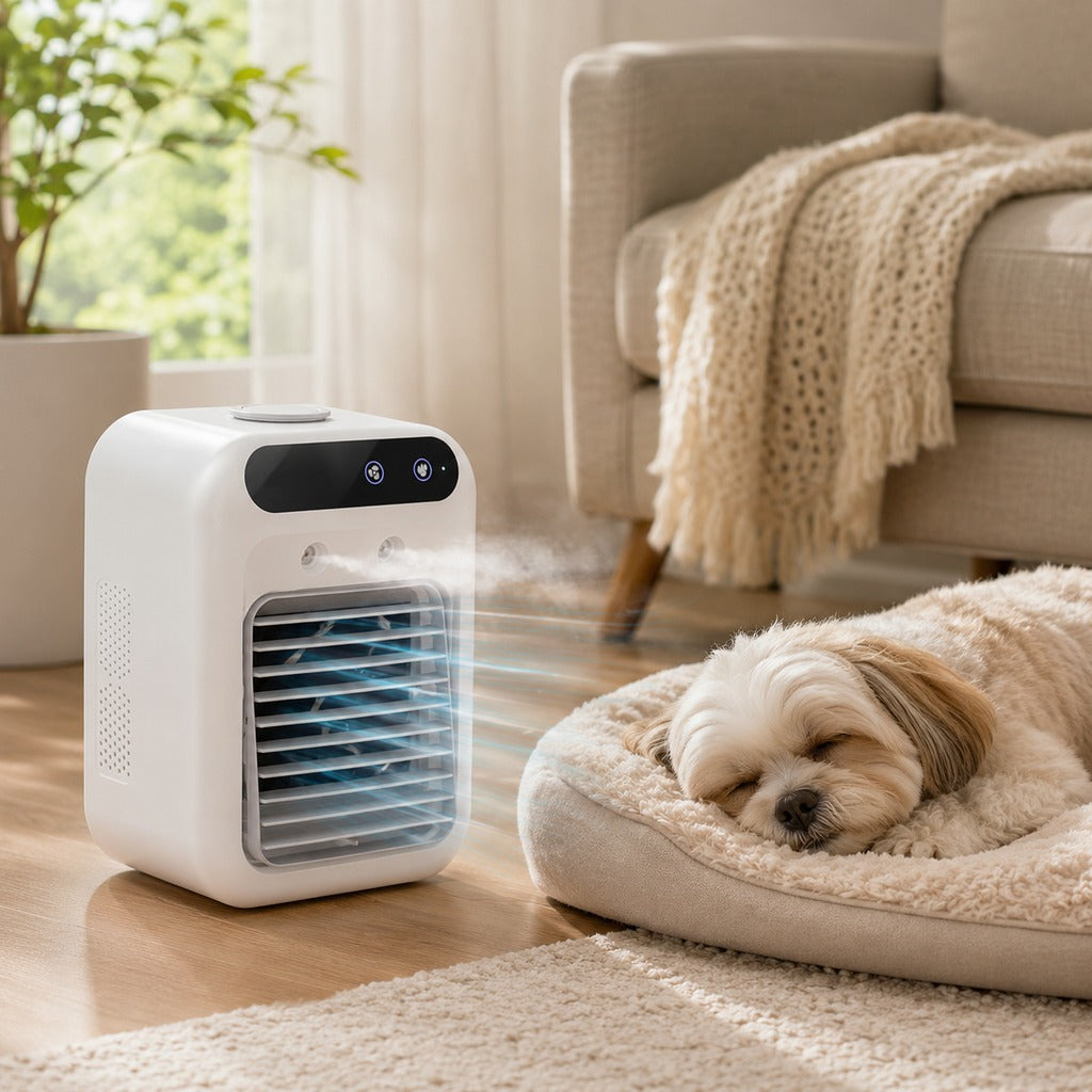 Paws in Awe Ultra-Quiet Mini Air Cooler for Home & Office – Keeps Pets & Kids Comfortable While Beating the Heat image 1