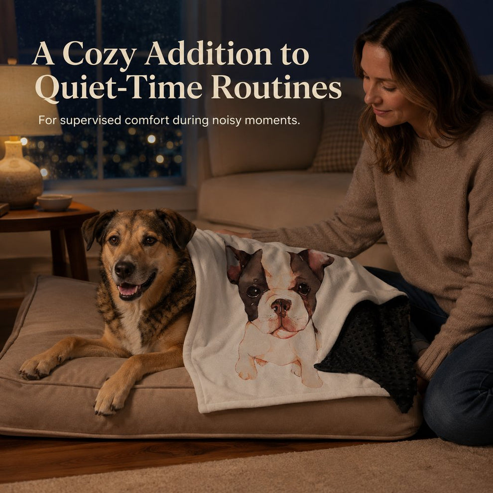 Paws in Awe Layered Minky Pet Comfort Blanket for Dog Beds, Quiet Corners & Noisy Moments image 2