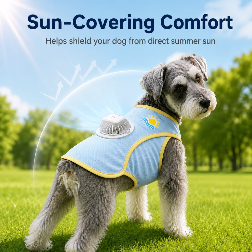mint green cooling fan dog vest