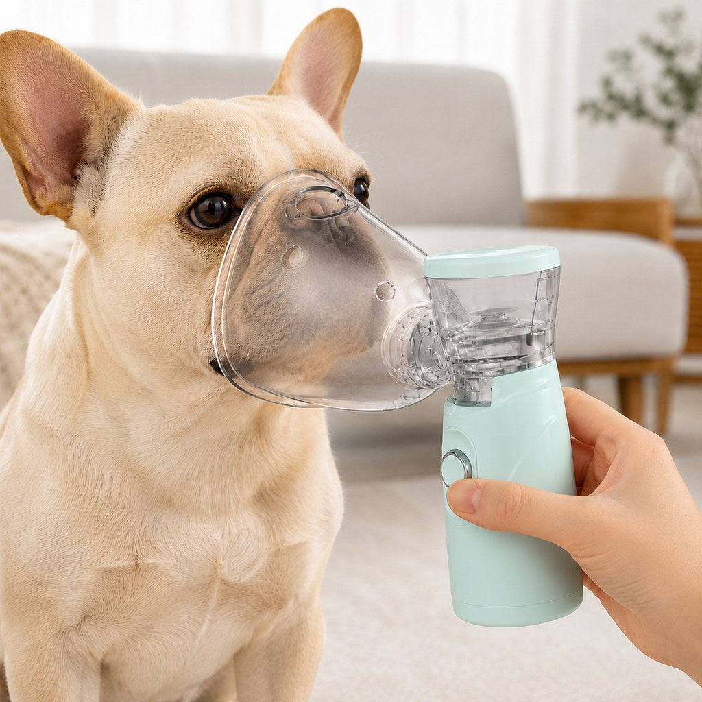 Mint green portable pet nebulizer complete kit