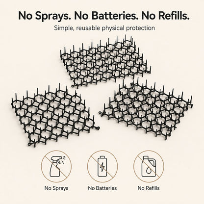 Open lattice cat deterrent mat with no sprays batteries or refills