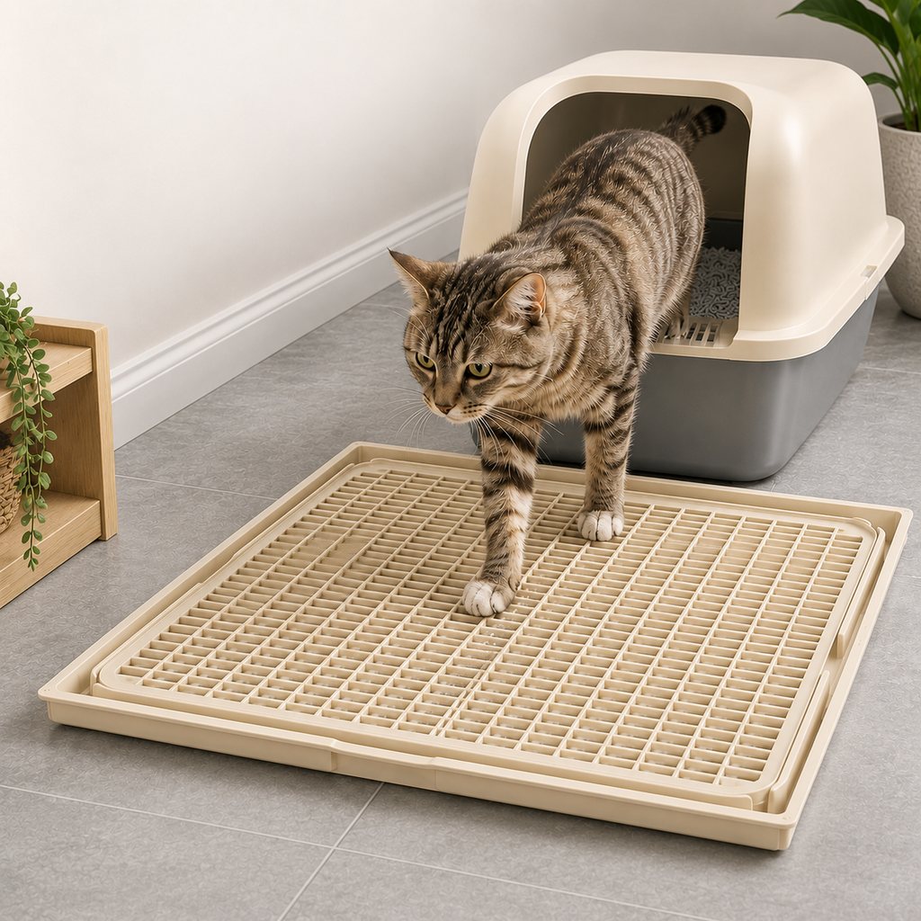 Paws in Awe Modular Cat Litter Mat for Litter Box Exits - Double-Layer Litter Trap for Cleaner Floors image 1