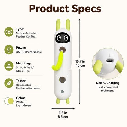 Paws in Awe Motion-Activated Feather Cat Toy for Indoor Play - Wall-Mounted Teaser That Keeps Bored Cats Busy image 9