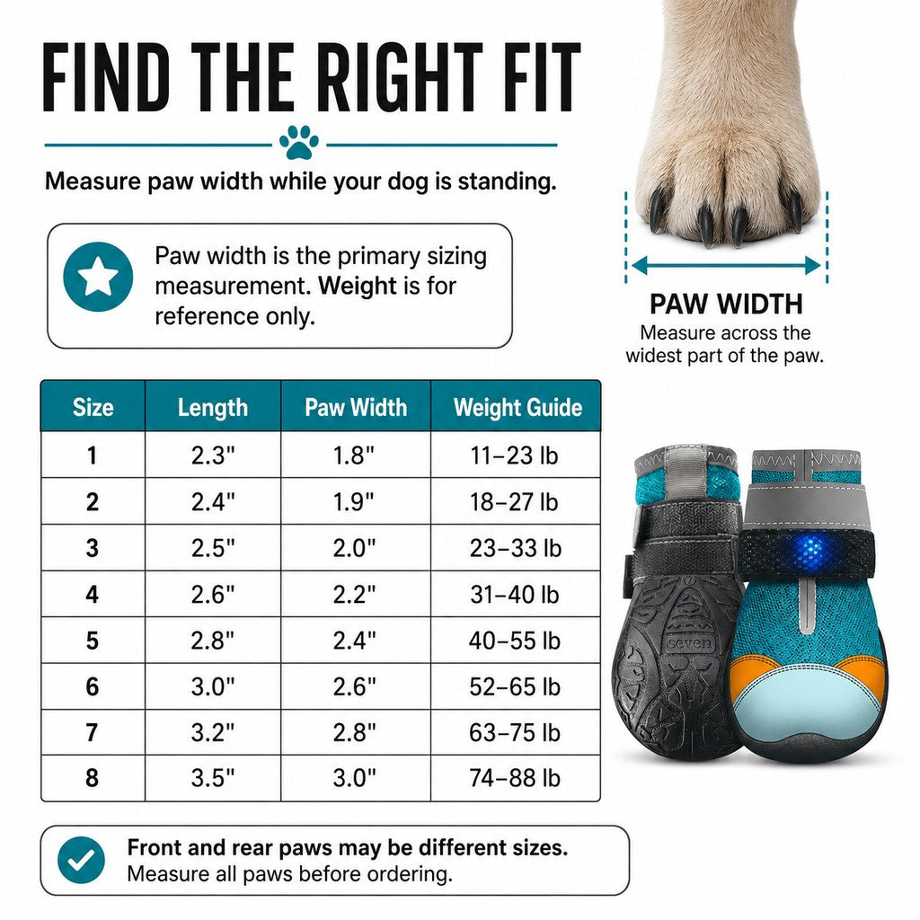 Paws in Awe Motion-Activated LED Dog Boots for Night Walks – Flashing Paw Shoes for Better Visibility & Traction image 9