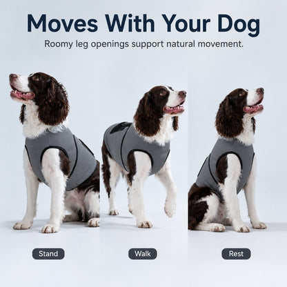 Dog comfort wrap vest moves with your dog