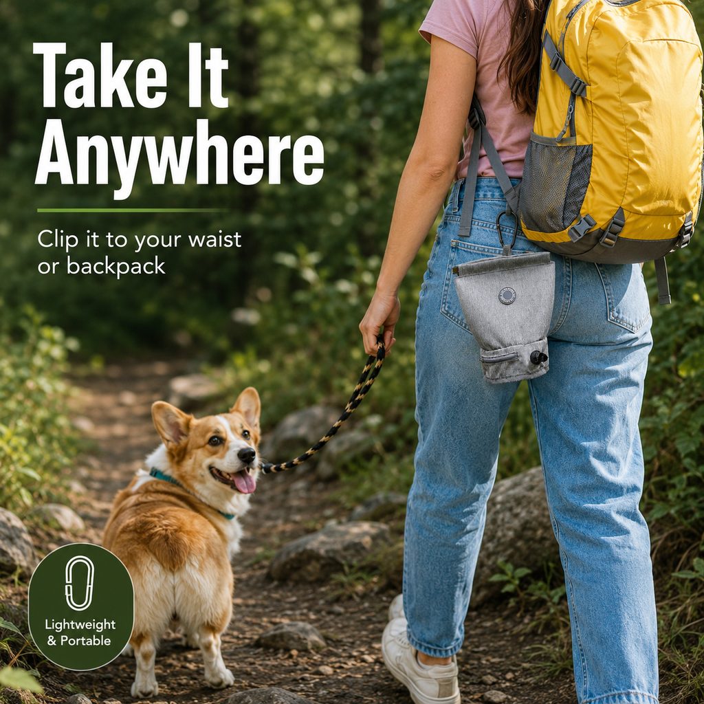 Paws in Awe Dog Poop Bag Holder for Walks - Carry Used Waste Bags Hands-Free Until the Next Trash Can image 8