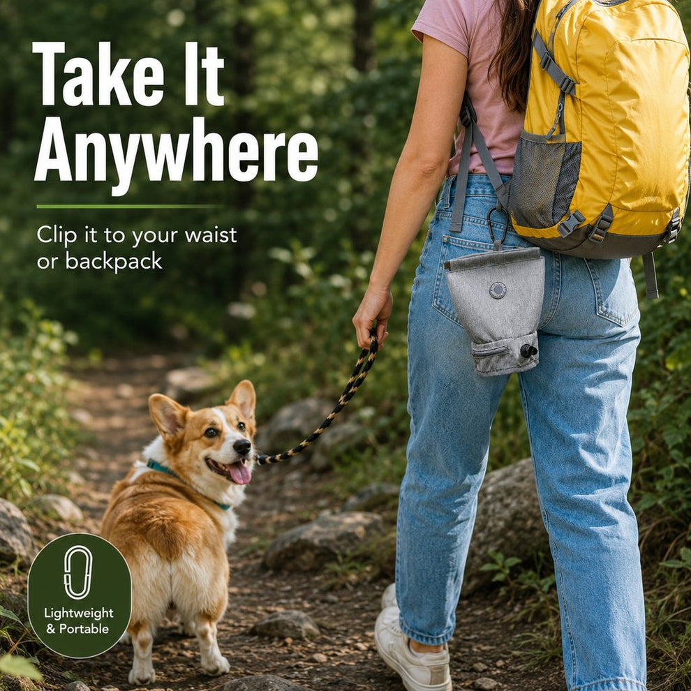 Paws in Awe Dog Poop Bag Holder for Walks - Carry Used Waste Bags Hands-Free Until the Next Trash Can image 8