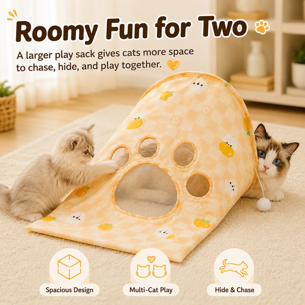 Paws in Awe Interactive Cat Crinkle Play Sack for Indoor Cats - Hide, Pounce & Stay Busy While You're Away image 3
