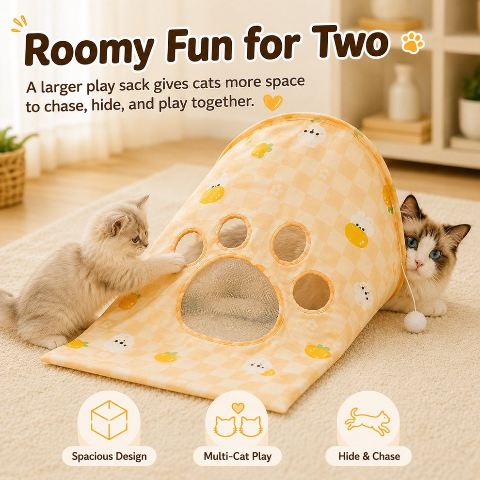 Paws in Awe Interactive Cat Crinkle Play Sack for Indoor Cats - Hide, Pounce & Stay Busy While You're Away image 3