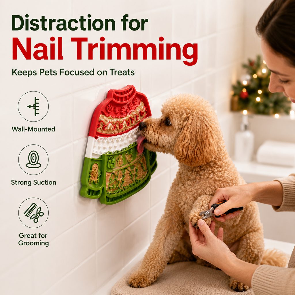 Nail trimming distraction pet lick mat