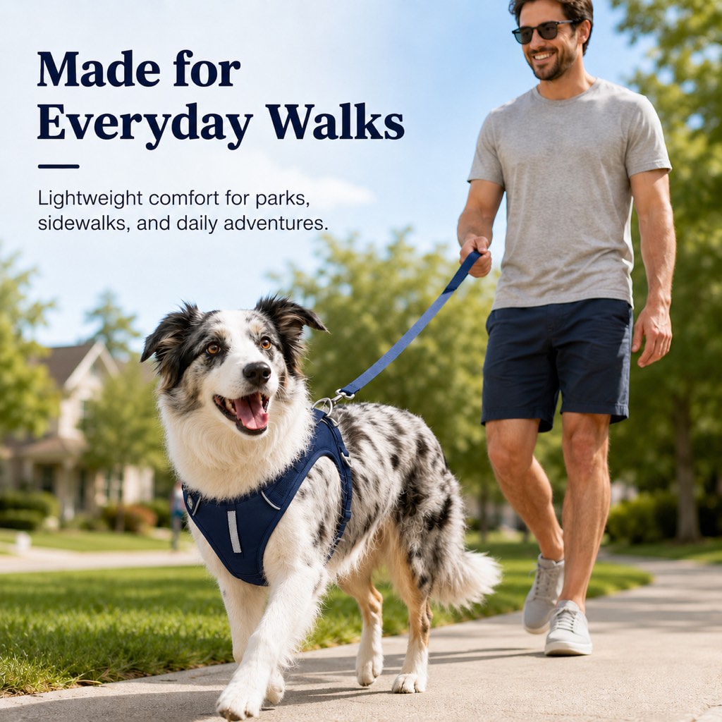 Paws in Awe Reflective Dog Harness for Night Walks, Daily Park Walks & No-Neck-Pull Comfort image 4