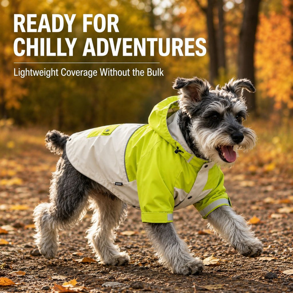 Paws in Awe Lightweight Water-Resistant Dog Windbreaker – Rain & Wind Coverage for Chilly Walks image 3