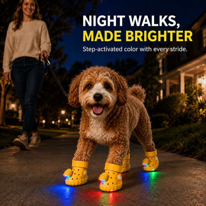 Paws in Awe Step-Activated RGB Light-Up Dog Boots for Night Walks – Low-Light Visibility & Lightweight EVA Paw Coverage image 2