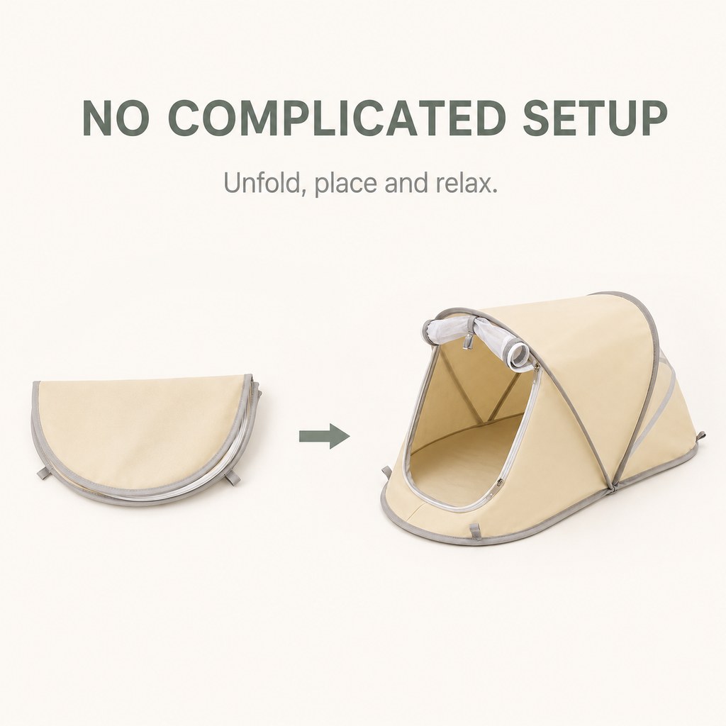 No complicated setup foldable pet tent