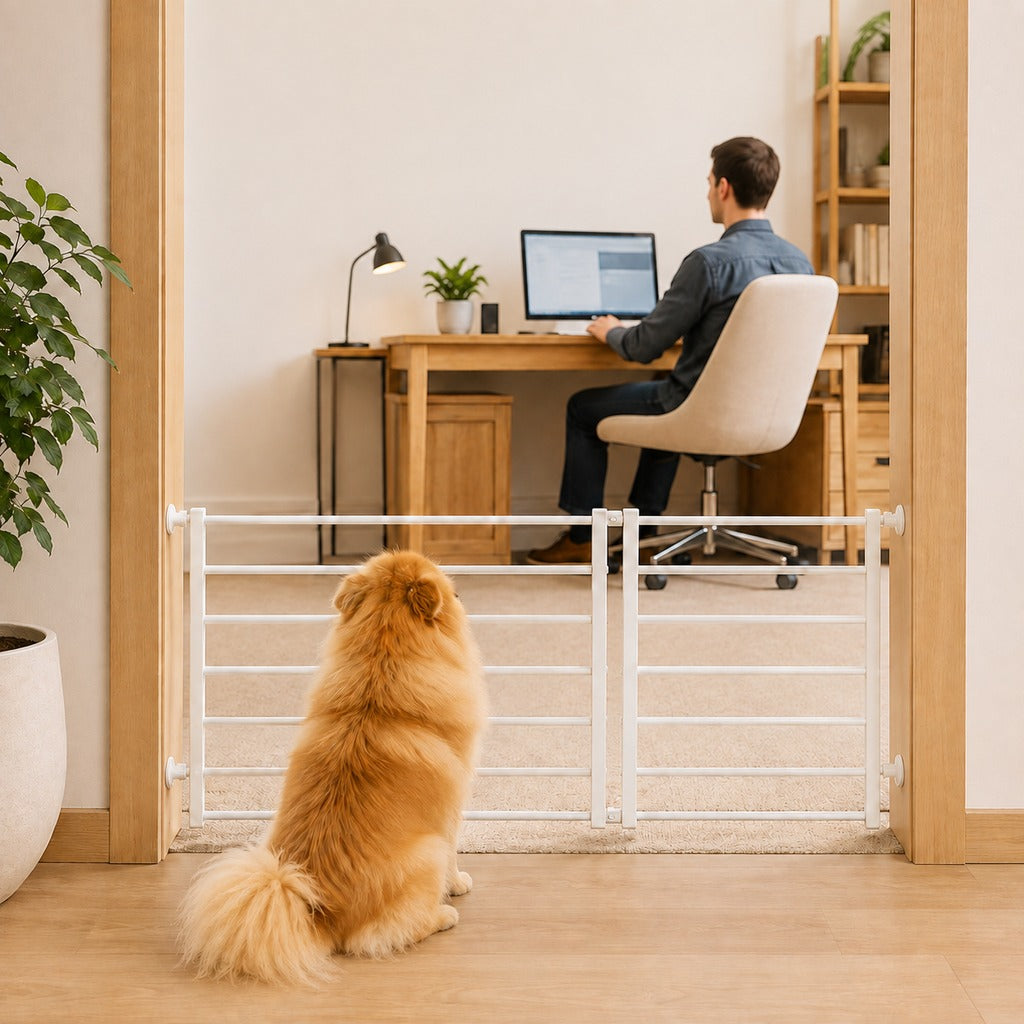 Paws in Awe No-Drill Expandable Pet Gate for Doorways - Adjustable Indoor Barrier for Small Dogs image 1