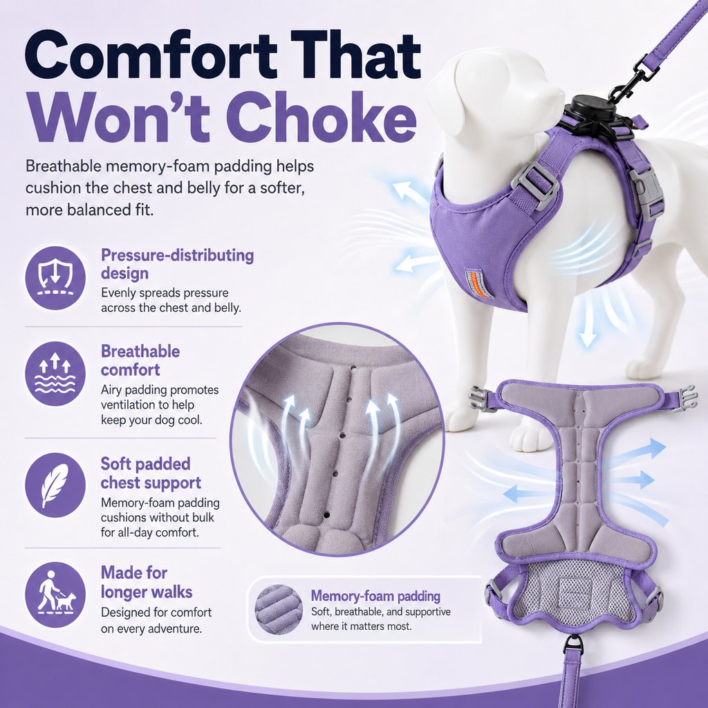 Paws in Awe 2-in-1 No Pull Dog Harness with Built-in Retractable Leash - Safe & Comfortable Control for Daily Walks & Outdoor Adventures image 5