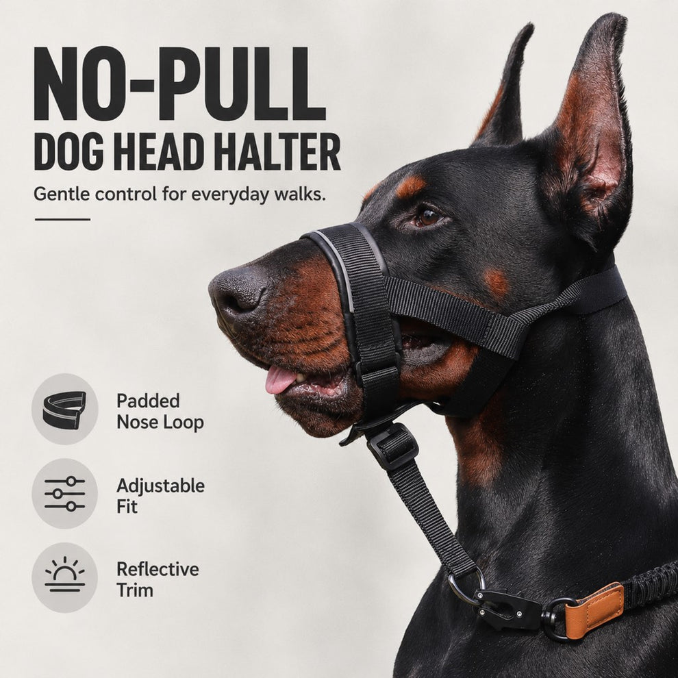 Paws in Awe No-Pull Dog Head Halter for Daily Walks - Adjustable Padded Training Muzzle to Help Reduce Pulling image 5
