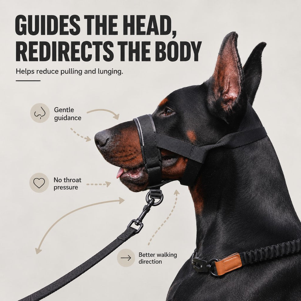 Paws in Awe No-Pull Dog Head Halter for Daily Walks - Adjustable Padded Training Muzzle to Help Reduce Pulling image 3