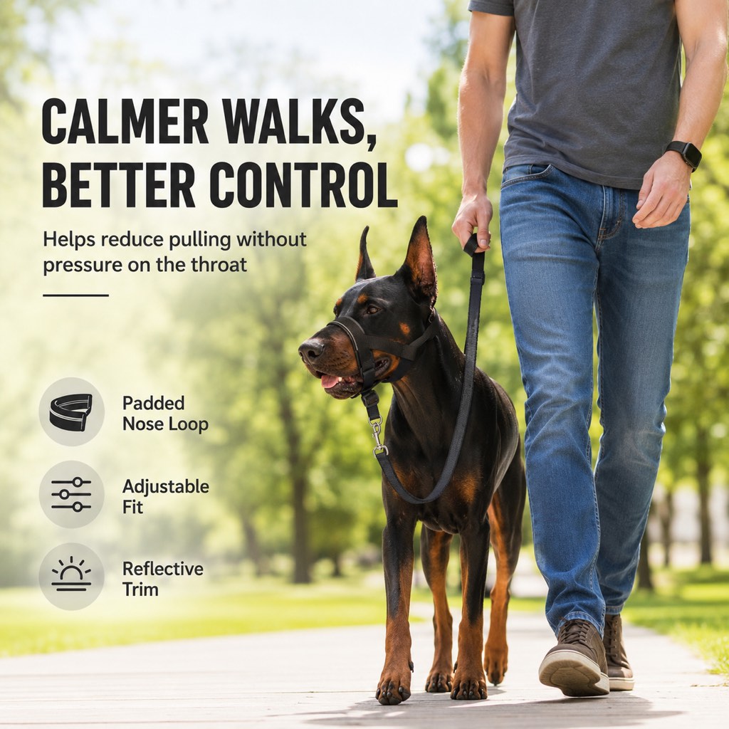 Paws in Awe No-Pull Dog Head Halter for Daily Walks - Adjustable Padded Training Muzzle to Help Reduce Pulling image 11