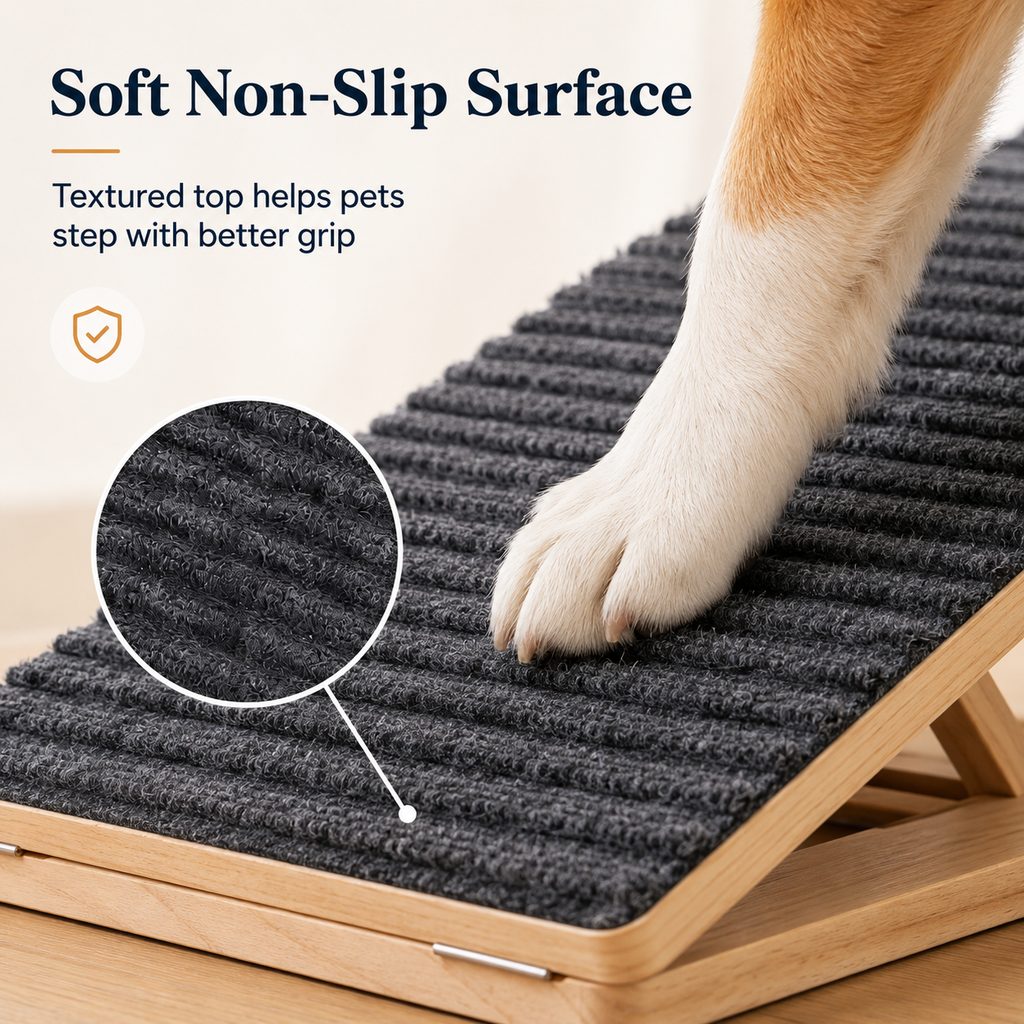 Foldable Wooden Dog Stairs for Small Dogs - Non-Slip Pet Ramp for Sofa, Bed & Indoor Steps image 9