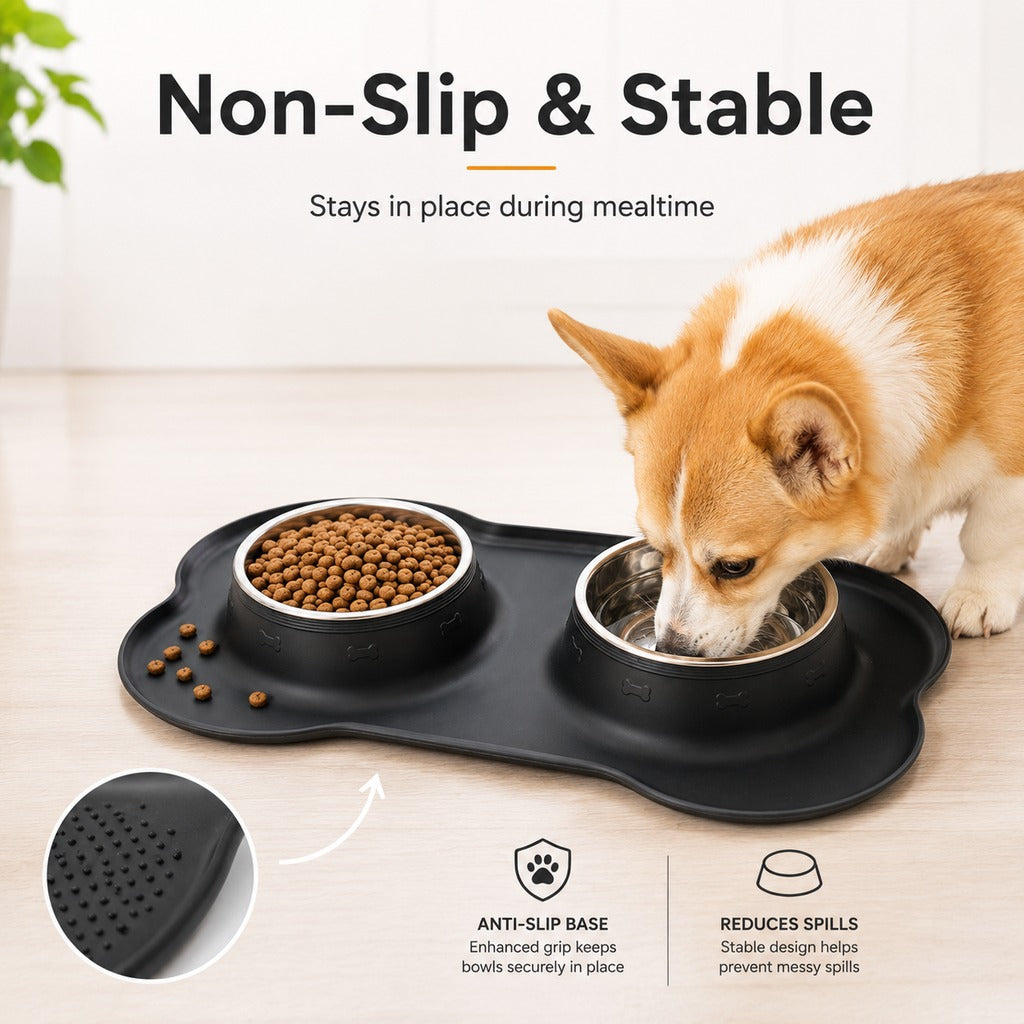 Paws in Awe Spill-Proof Dual Pet Bowl for Cats & Dogs - Mess-Free Food & Water Station for Cleaner Floors image 5