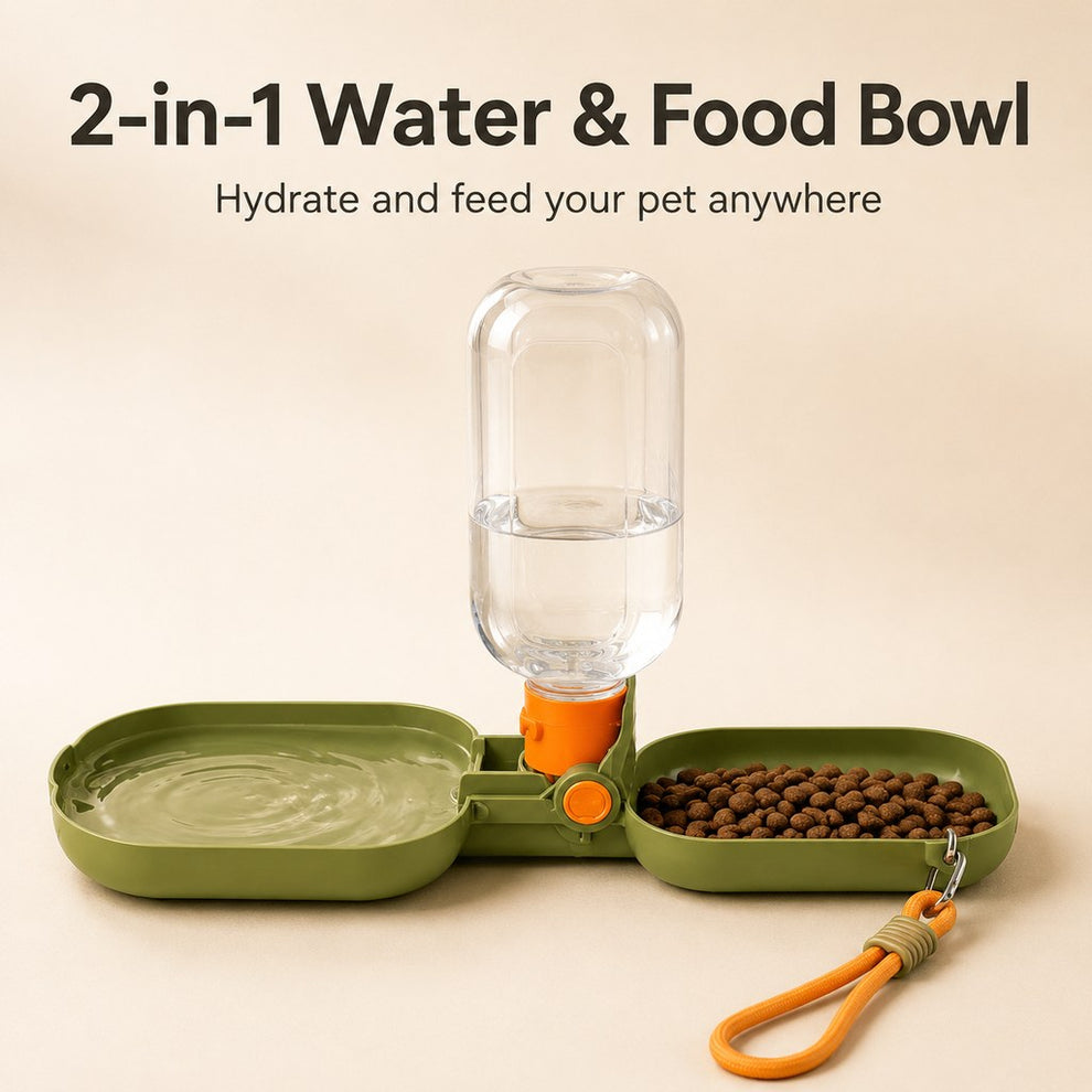 Portable Folding Pet Water & Food Cup for Walks & Hiking - 15.6 oz Leak-Resistant Dog & Cat Travel Bottle Bowl image 7