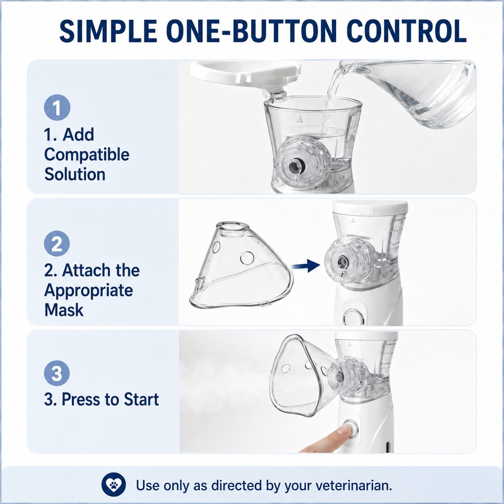 One-button control pet nebulizer usage instructions